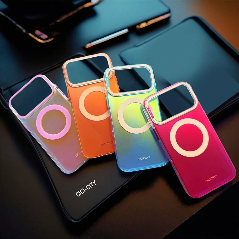 CICI-CITY For iPhone 17 Pro Magnetic Case Compatible with MagSafe PC + TPU IMD Phone Cover - Red - 6