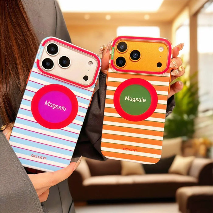 CICI-CITY For iPhone 17 Pro Case Compatible with MagSafe PC + TPU IMD Pattern Print Phone Cover - Brown / Leopard - 7