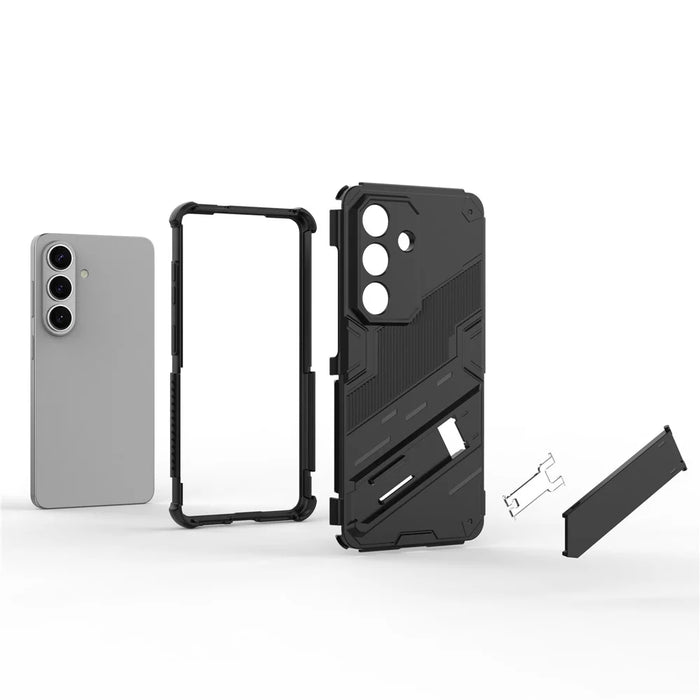 For Samsung Galaxy S26+ Case PC + TPU Shockproof Phone Cover with Kickstand - Black - 3