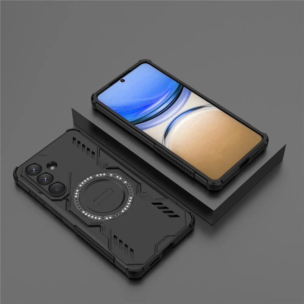 For Samsung Galaxy S26+ Magnetic Case Butterfly Armor Hollow Heat Dissipation PC + TPU Phone Cover - Black - 6