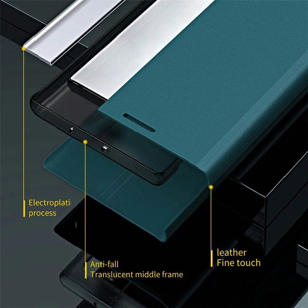 For Samsung Galaxy S26 Ultra Case Anti-Drop Leather Phone Cover with Stand - Green - 2