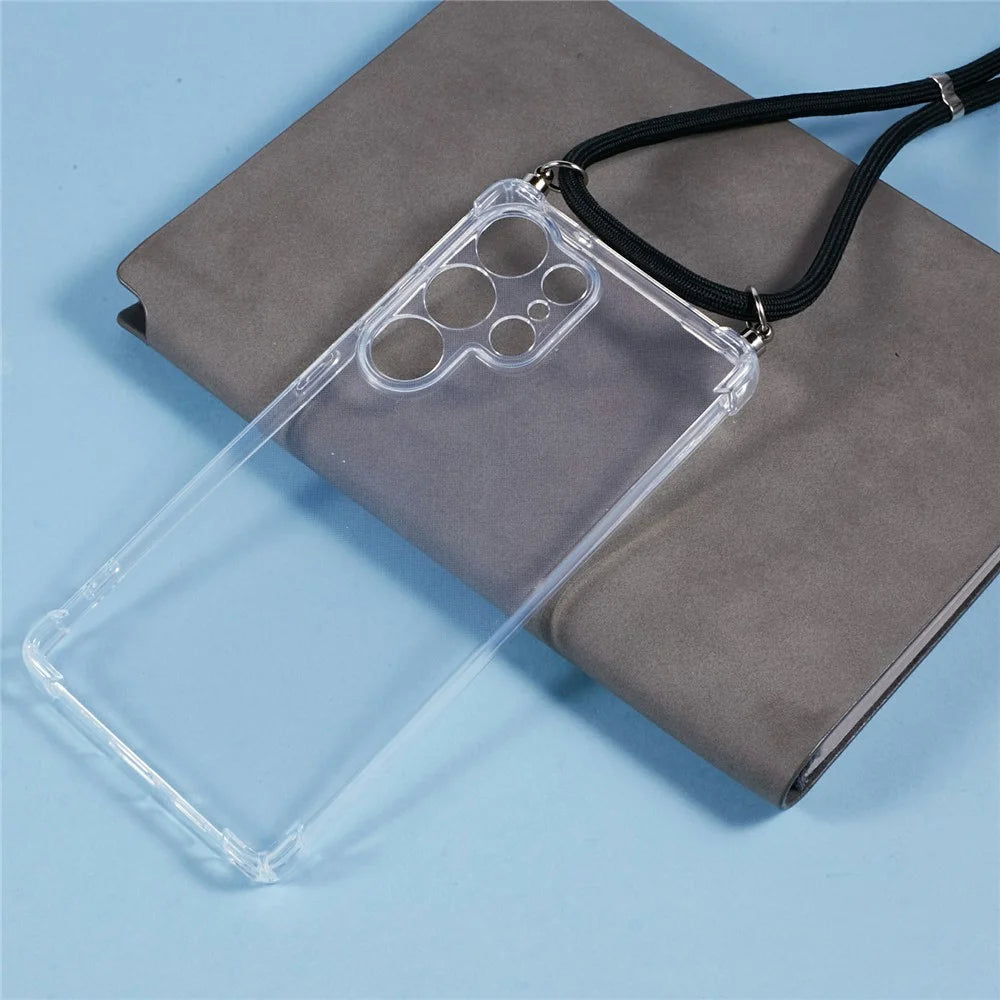 For Samsung Galaxy S26 Ultra Case Reinforced Corner TPU Clear Phone Cover with Lanyard - 3