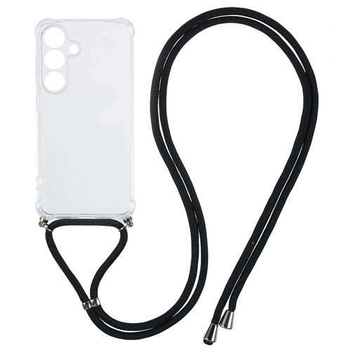 For Samsung Galaxy A37 5G Case Reinforced Corner TPU Clear Phone Cover with Lanyard - 1