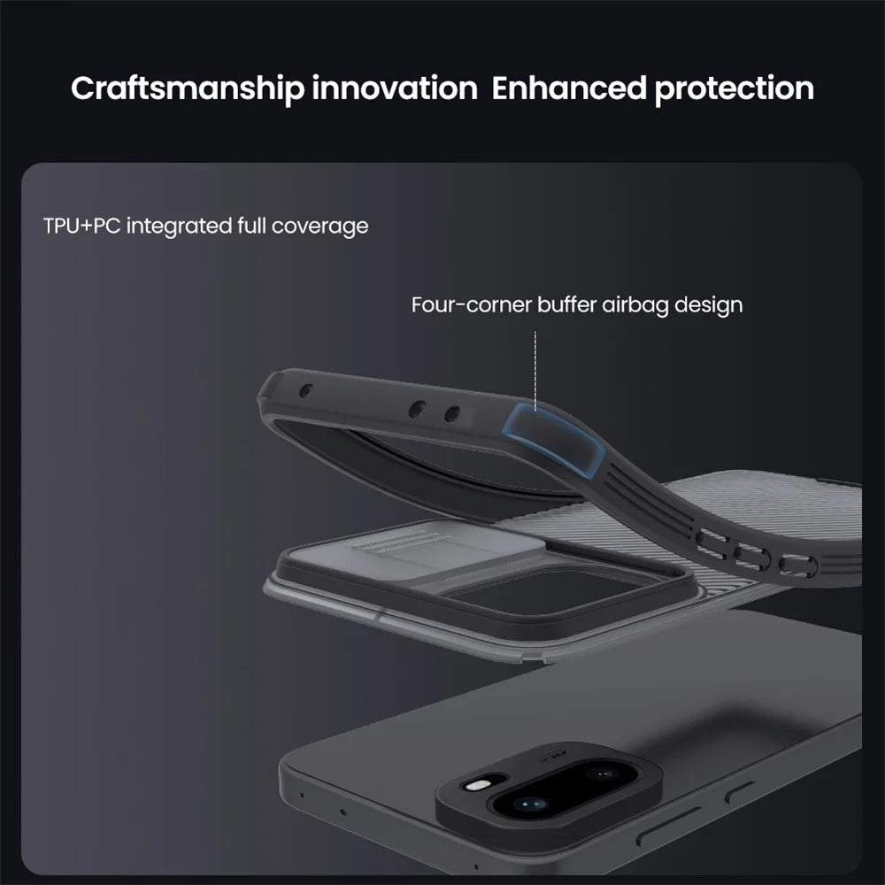 NILLKIN Camshield Pro Series For OnePlus 15R 5G / Ace 6T 5G / Ace 6 5G Case TPU + PC Phone Cover with Camera Slider - Transparent Black - 7