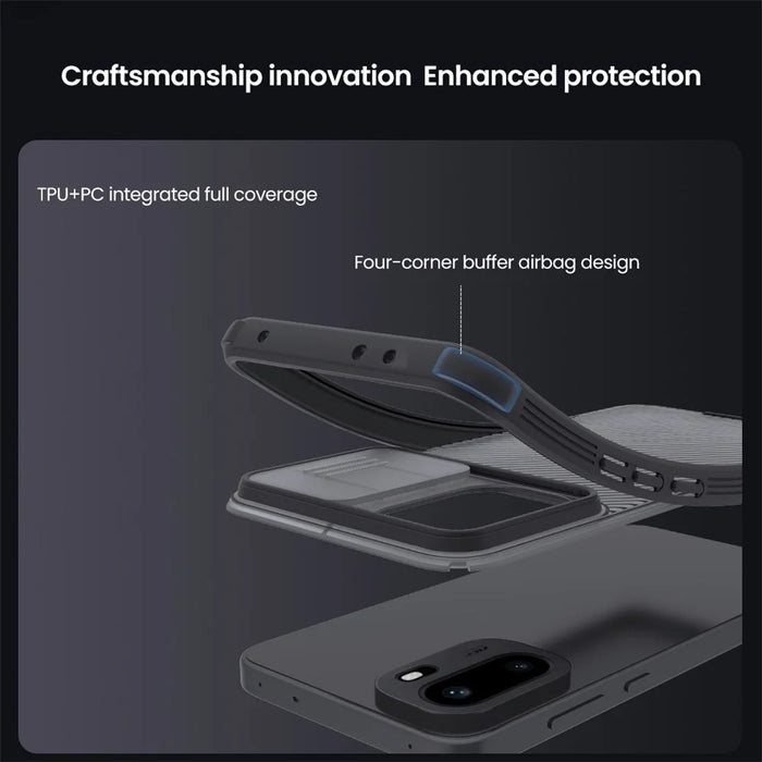 NILLKIN Camshield Pro Series For OnePlus 15R 5G / Ace 6T 5G / Ace 6 5G Case TPU + PC Phone Cover with Camera Slider - Transparent Black - 7