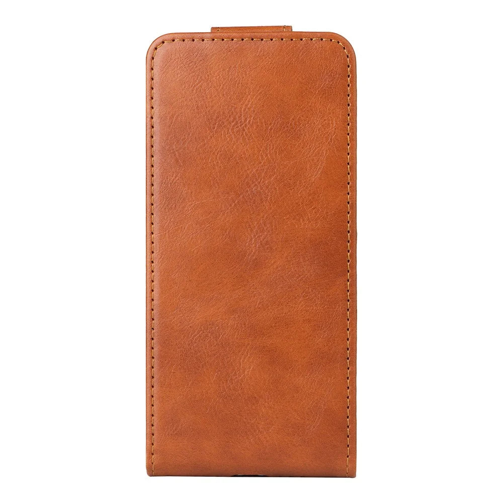 Stand Case For OnePlus 15R 5G / Ace 6T 5G / Ace 6 5G Magnetic Clasp Vertical Flip Leather Phone Cover with Card Holder - Orange - 6