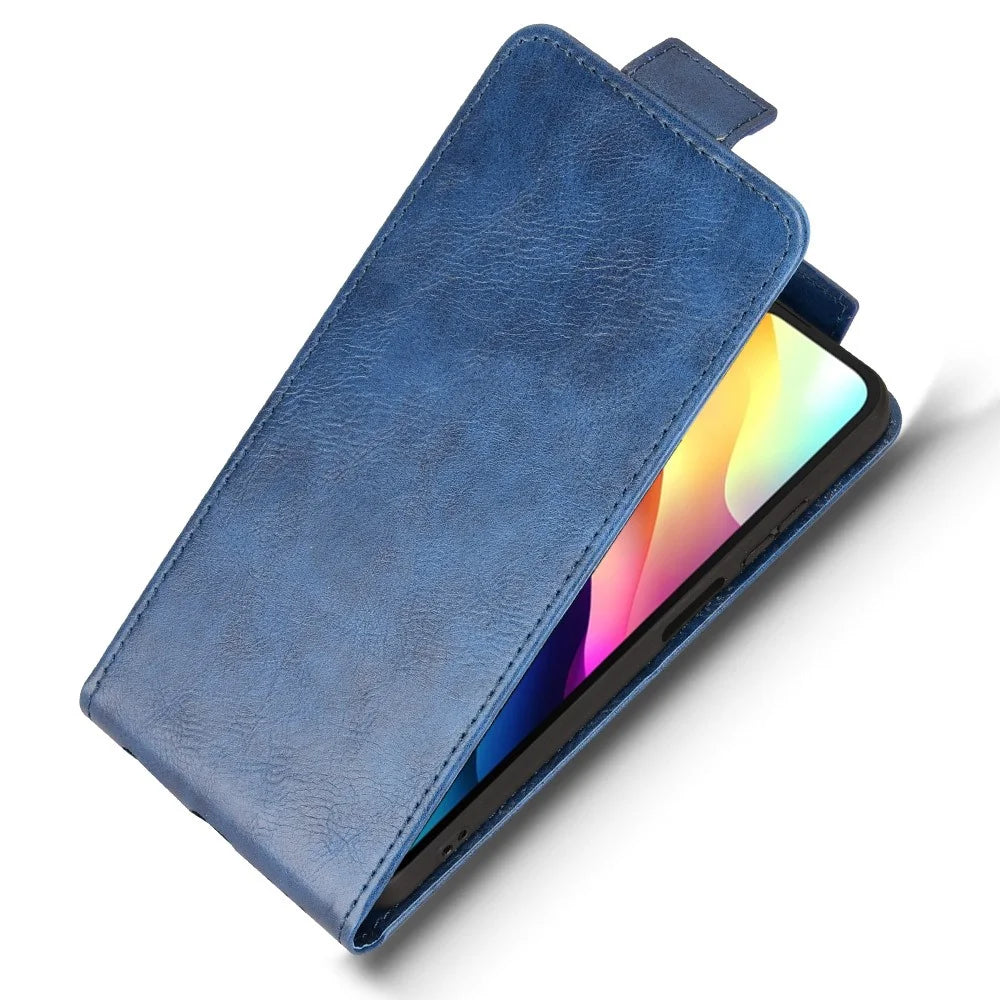 Stand Case For Doogee Note 56  /  Note 56 Pror Magnetic Clasp Vertical Flip Leather Phone Cover with Card Holder - Dark Blue - 4