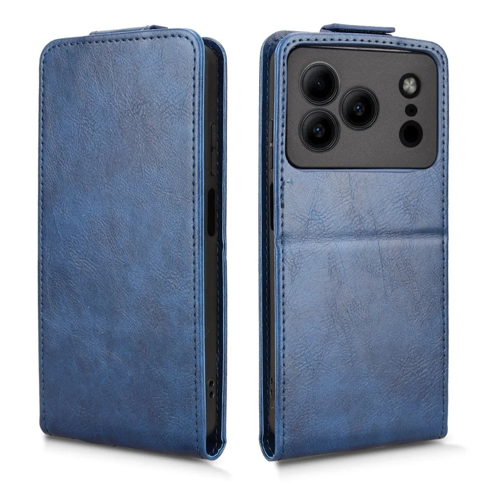 Stand Case For Doogee Note 56  /  Note 56 Pror Magnetic Clasp Vertical Flip Leather Phone Cover with Card Holder - Dark Blue - 5