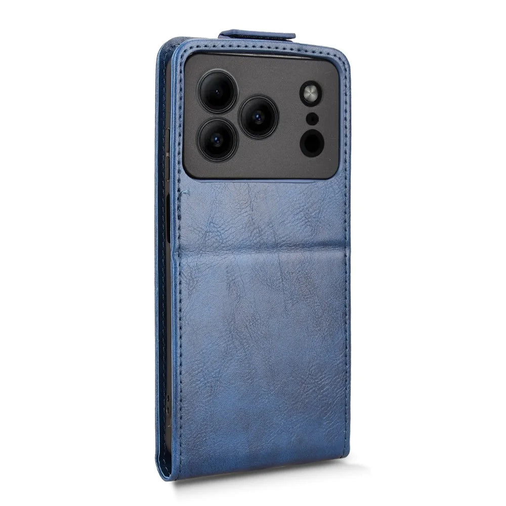 Stand Case For Doogee Note 56  /  Note 56 Pror Magnetic Clasp Vertical Flip Leather Phone Cover with Card Holder - Dark Blue - 7