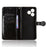 For Blackview Wave 9C Wallet Case Dot Pattern Imprint PU Leather Phone Cover with Wrist Strap - Black - 4