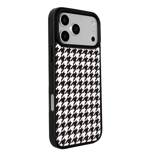 EYCASE Grid Series for iPhone 17 Pro Max Magnetic Case Black Edge TPU + Acrylic Cover Compatible with MagSafe - Black White Houndstooth - 2