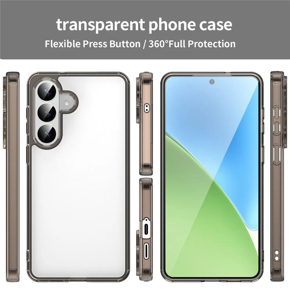 For Samsung Galaxy S26+ Case TPU + Acrylic Phone Back Cover Anti Yellowing - Black - 6