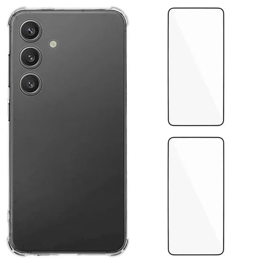 WANLONFENG For Samsung Galaxy A57 5G TPU Case  WL3 Series 1.5mm Phone Cover with 2Pcs Tempered Glass Films - Transparent - 1