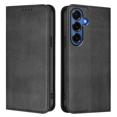 For Samsung Galaxy S26+ Wallet Cases Retro Texture RFID Blocking Leather Phone Cover - Black - 1