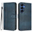 For Samsung Galaxy S26+ Cases Wallet Stand Retro Texture Leather Phone Cover with Lanyard - Blue - 1