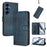 For Samsung Galaxy S26+ Cases Wallet Stand Retro Texture Leather Phone Cover with Lanyard - Blue - 2