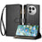 For Realme GT 8 5G Leather Case Zipper Wallet Stand Shockproof Phone Cover with Wrist Strap - Black - 1