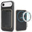 For iPhone Air Case Compatible with MagSafe Ultra Thin Card Holder PU Leather Coated TPU Cover - Black - 1