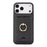For iPhone 17 Pro Case Detachable Card Bag Compatible with MagSafe PU Leather Coated TPU Cover with Ring Kickstand - Black - 2