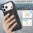 For iPhone 17 Pro Case Detachable Card Bag Compatible with MagSafe PU Leather Coated TPU Cover with Ring Kickstand - Black - 7
