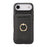 For iPhone Air Case Detachable Card Bag Compatible with MagSafe PU Leather Coated TPU Cover with Ring Kickstand - Black - 2