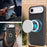 For iPhone Air Case Detachable Card Bag Compatible with MagSafe PU Leather Coated TPU Cover with Ring Kickstand - Black - 3