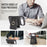 For iPhone Air Case Detachable Card Bag Compatible with MagSafe PU Leather Coated TPU Cover with Ring Kickstand - Black - 4