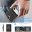 For iPhone Air Case Detachable Card Bag Compatible with MagSafe PU Leather Coated TPU Cover with Ring Kickstand - Black - 6