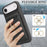 For iPhone Air Case Detachable Card Bag Compatible with MagSafe PU Leather Coated TPU Cover with Ring Kickstand - Black - 7