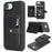 For iPhone 17e / 16e Kickstand Case Detachable Card Bag Compatible with MagSafe PU Leather Coated TPU Phone Cover - Black - 1