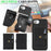 For iPhone 17e / 16e Kickstand Case Detachable Card Bag Compatible with MagSafe PU Leather Coated TPU Phone Cover - Black - 5