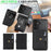 For Samsung Galaxy S25 Kickstand Case Detachable Card Bag Magnetic Case PU Leather Coated TPU Phone Cover - Black - 6