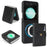 For Samsung Galaxy Z Flip6 5G Kickstand Case Detachable Card Bag Magnetic Case PU Leather Coated TPU Phone Cover - Black - 1