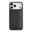 For iPhone 17 Pro Kickstand Case Tri-fold Card Bag PU Leather Coated TPU Cover Compatible with MagSafe - Black - 2