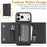 For iPhone 17 Pro Kickstand Case Tri-fold Card Bag PU Leather Coated TPU Cover Compatible with MagSafe - Black - 3