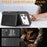 For iPhone 17 Pro Kickstand Case Tri-fold Card Bag PU Leather Coated TPU Cover Compatible with MagSafe - Black - 5