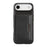 For iPhone Air Kickstand Case Tri-fold Card Bag PU Leather Coated TPU Cover Compatible with MagSafe - Black - 2