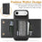 For iPhone Air Kickstand Case Tri-fold Card Bag PU Leather Coated TPU Cover Compatible with MagSafe - Black - 3
