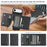 For iPhone Air Kickstand Case Tri-fold Card Bag PU Leather Coated TPU Cover Compatible with MagSafe - Black - 7