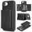 For iPhone 17e / 16e Kickstand Case Tri-fold Card Bag PU Leather Coated TPU Cover Compatible with MagSafe - Black - 1