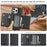 For iPhone 13 Pro Max Kickstand Case Tri-fold Card Bag PU Leather Coated TPU Cover Compatible with MagSafe - Black - 7