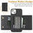 For iPhone 14 Kickstand Case Tri-fold Card Bag PU Leather Coated TPU Cover Compatible with MagSafe - Black - 3
