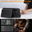 For Samsung Galaxy S25+ Kickstand Case Tri-fold Card Bag PU Leather Coated TPU Cover Magnetic Case - Black - 5