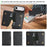 For iPhone Air Kickstand Case Bi-fold Card Bag PU Leather Coated TPU Cover Compatible with MagSafe - Black - 6