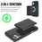 For iPhone 16 Kickstand Case Bi-fold Card Bag PU Leather Coated TPU Cover Compatible with MagSafe - Black - 3