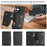 For iPhone 16 Kickstand Case Bi-fold Card Bag PU Leather Coated TPU Cover Compatible with MagSafe - Black - 6