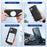 For iPhone 16 Kickstand Case Bi-fold Card Bag PU Leather Coated TPU Cover Compatible with MagSafe - Black - 7
