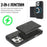 For iPhone 16 Pro Kickstand Case Bi-fold Card Bag PU Leather Coated TPU Cover Compatible with MagSafe - Black - 3