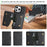 For iPhone 16 Pro Kickstand Case Bi-fold Card Bag PU Leather Coated TPU Cover Compatible with MagSafe - Black - 6