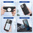 For iPhone 16 Pro Kickstand Case Bi-fold Card Bag PU Leather Coated TPU Cover Compatible with MagSafe - Black - 7